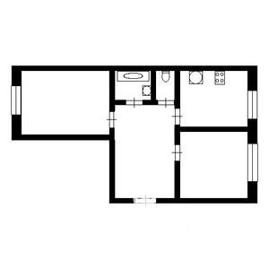 2-к квартира, на длительный срок, 55м2, 2/2 этаж