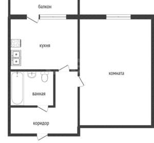 1-к квартира, вторичка, 29м2, 4/5 этаж