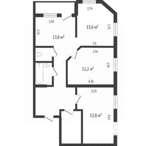 3-к квартира, вторичка, 94м2, 5/7 этаж