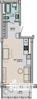 1-к квартира, строящийся дом, 34м2, 11/15 этаж