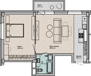 2-к квартира, строящийся дом, 62м2, 13/15 этаж