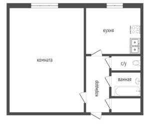 1-к квартира, вторичка, 36м2, 5/5 этаж