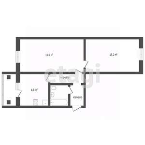 2-к квартира, вторичка, 43м2, 4/5 этаж