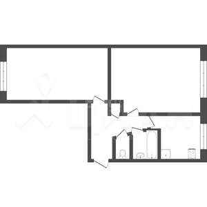 2-к квартира, вторичка, 48м2, 1/5 этаж