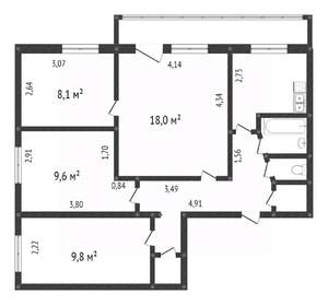 4-к квартира, вторичка, 73м2, 8/9 этаж