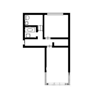 2-к квартира, вторичка, 43м2, 1/9 этаж