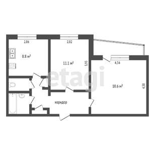 2-к квартира, вторичка, 51м2, 5/9 этаж