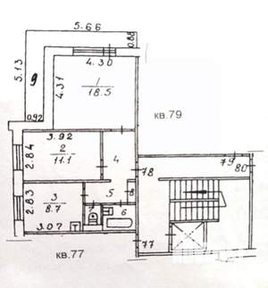 2-к квартира, вторичка, 51м2, 2/9 этаж