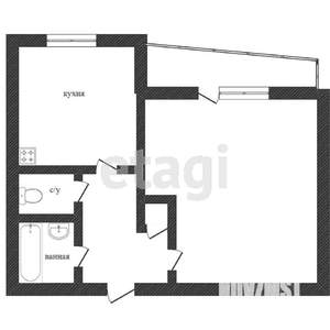 1-к квартира, вторичка, 34м2, 6/9 этаж