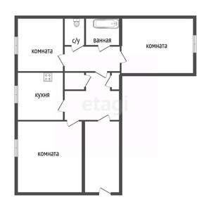 3-к квартира, вторичка, 61м2, 1/9 этаж