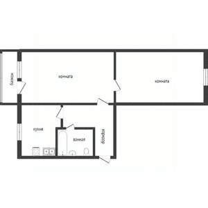 2-к квартира, вторичка, 44м2, 4/5 этаж