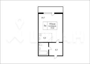1-к квартира, вторичка, 34м2, 4/9 этаж