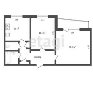 2-к квартира, вторичка, 51м2, 5/9 этаж