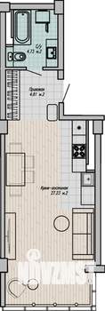 1-к квартира, строящийся дом, 38м2, 2/15 этаж