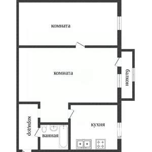 2-к квартира, вторичка, 43м2, 2/5 этаж