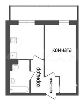 1-к квартира, вторичка, 34м2, 4/9 этаж