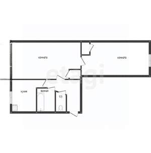 2-к квартира, вторичка, 55м2, 5/5 этаж