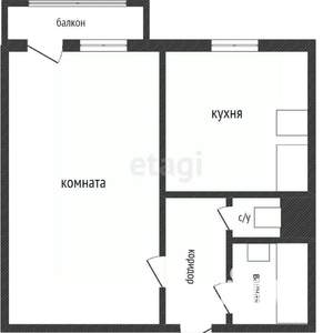 1-к квартира, вторичка, 34м2, 9/9 этаж