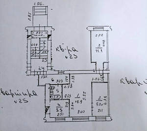 3-к квартира, вторичка, 55м2, 1/5 этаж