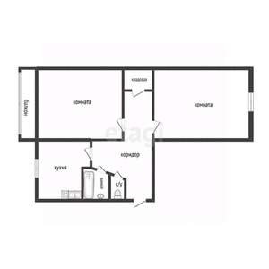 2-к квартира, вторичка, 48м2, 4/5 этаж